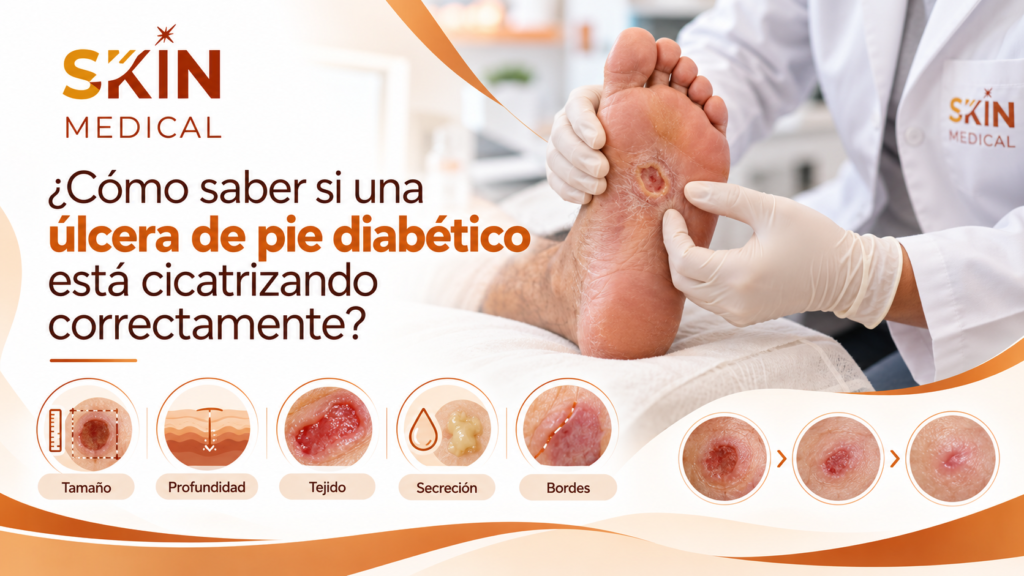 ¿Cómo saber si una úlcera de pie diabético está cicatrizando correctamente?