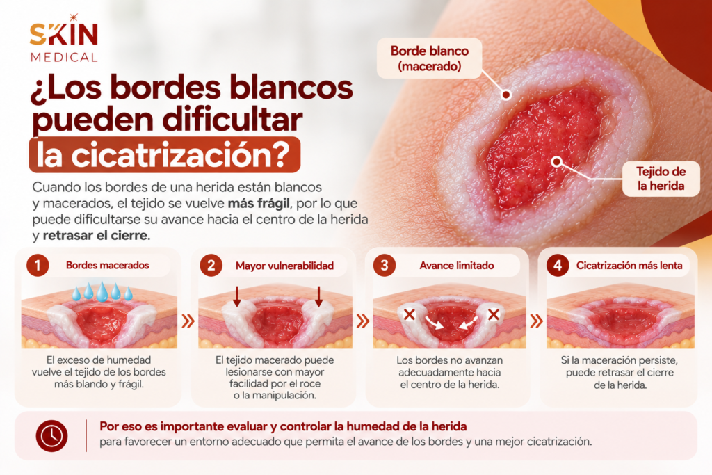 ¿Los bordes blancos pueden dificultar la cicatrización?