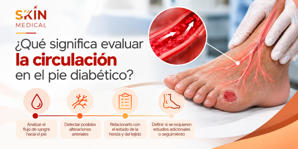 ¿Qué significa evaluar la circulación en el pie diabético?
