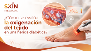 ¿Cómo se evalúa la oxigenación del tejido en una herida diabética?