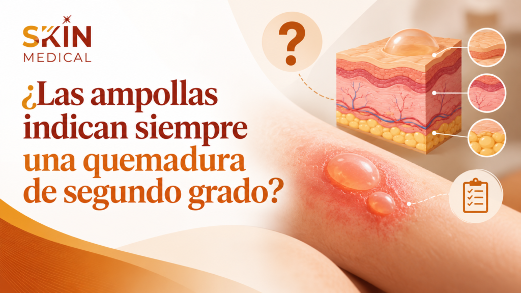 ¿Las ampollas indican siempre una quemadura de segundo grado?