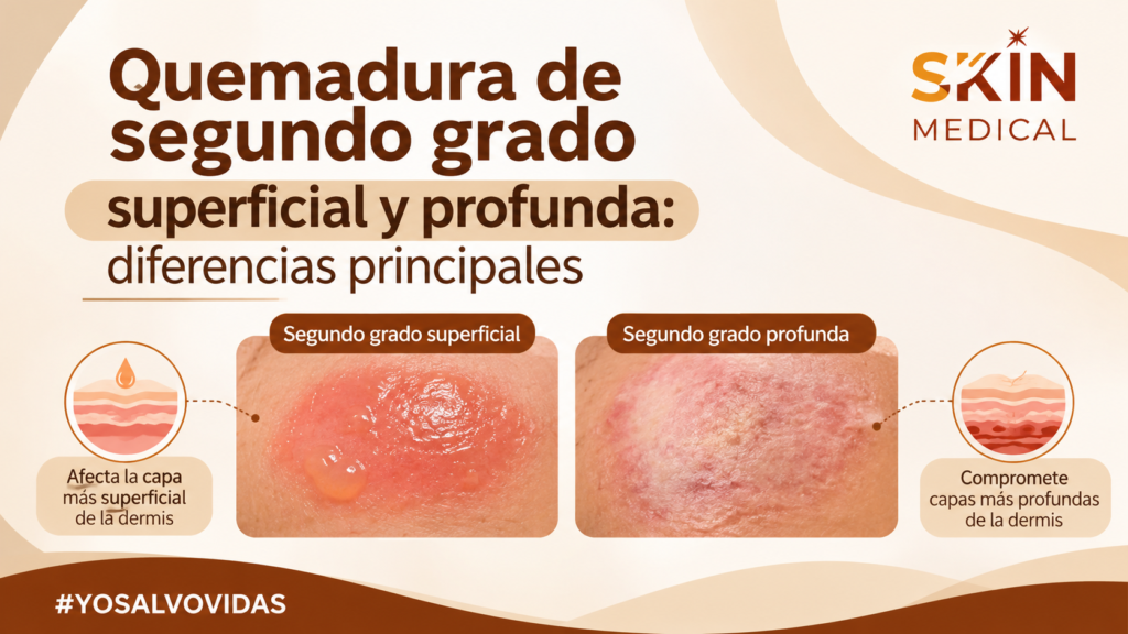 Quemadura de segundo grado superficial y profunda: diferencias principales