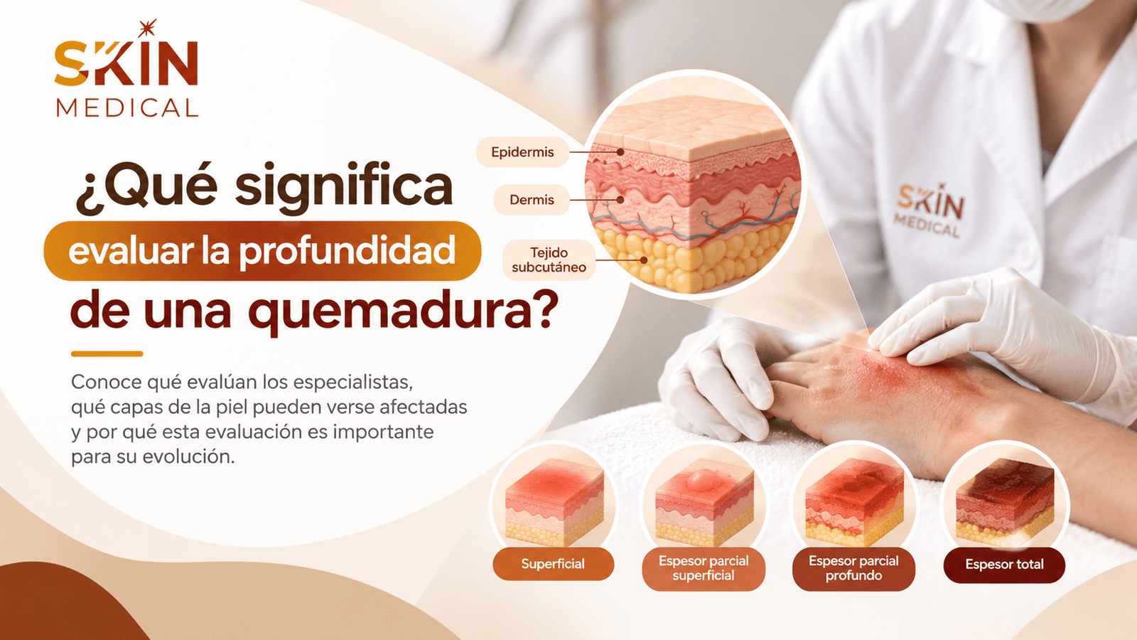 ¿Qué significa evaluar la profundidad de una quemadura?