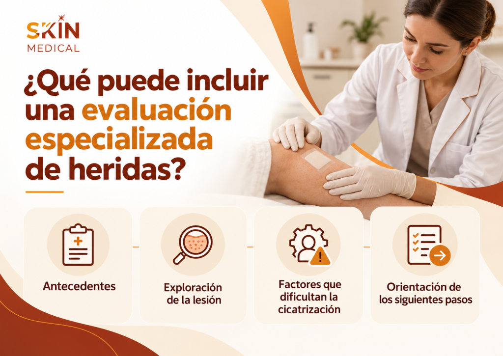 ¿Qué puede incluir una evaluación especializada de heridas?