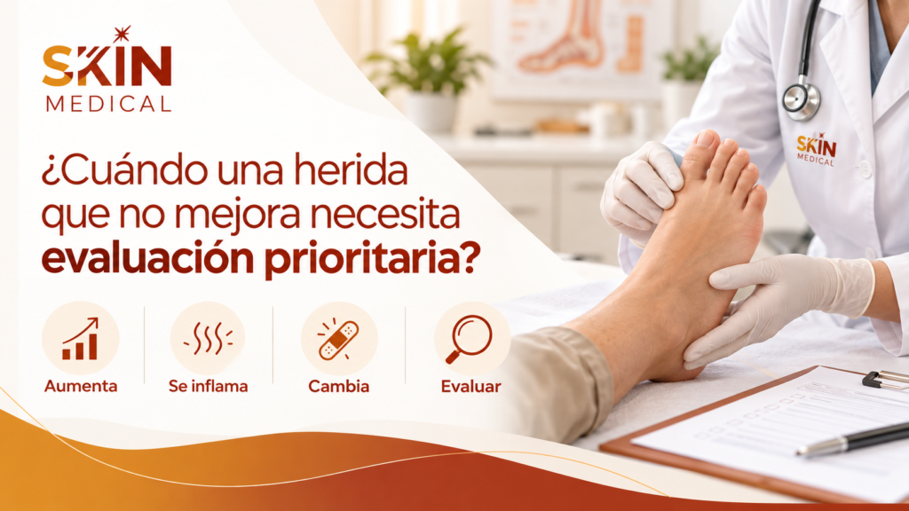 ¿Cuándo una herida que no mejora necesita evaluación prioritaria?