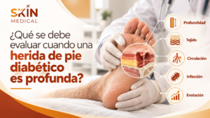 ¿Qué se debe evaluar cuando una herida de pie diabético es profunda?