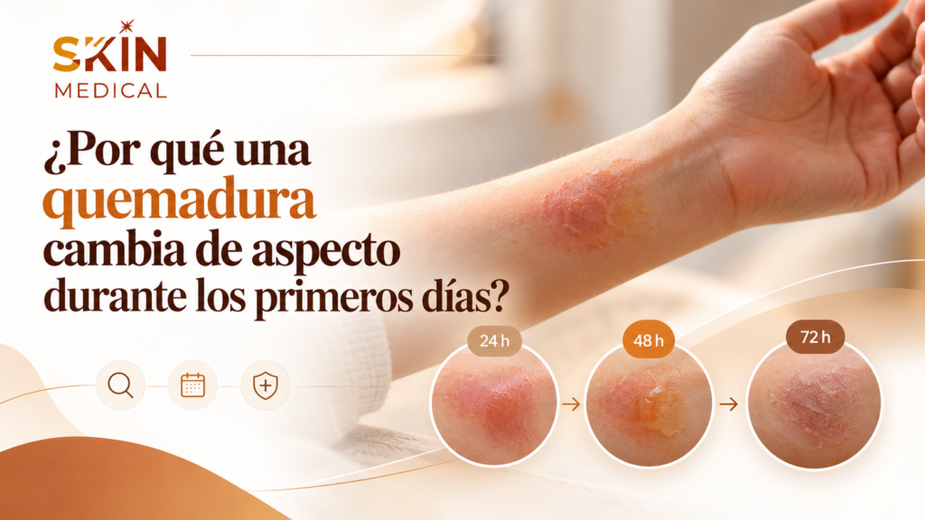 ¿Por qué una quemadura cambia de aspecto durante los primeros días?