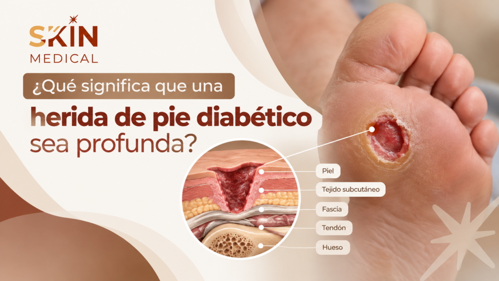 ¿Qué significa que una herida de pie diabético sea profunda?