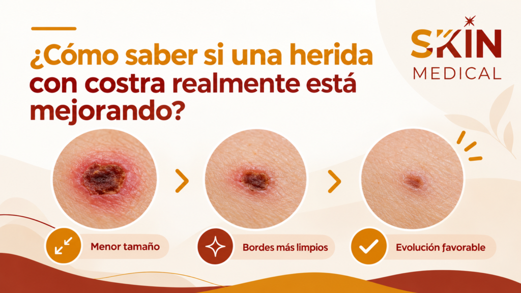 ¿Cómo saber si una herida con costra realmente está mejorando?