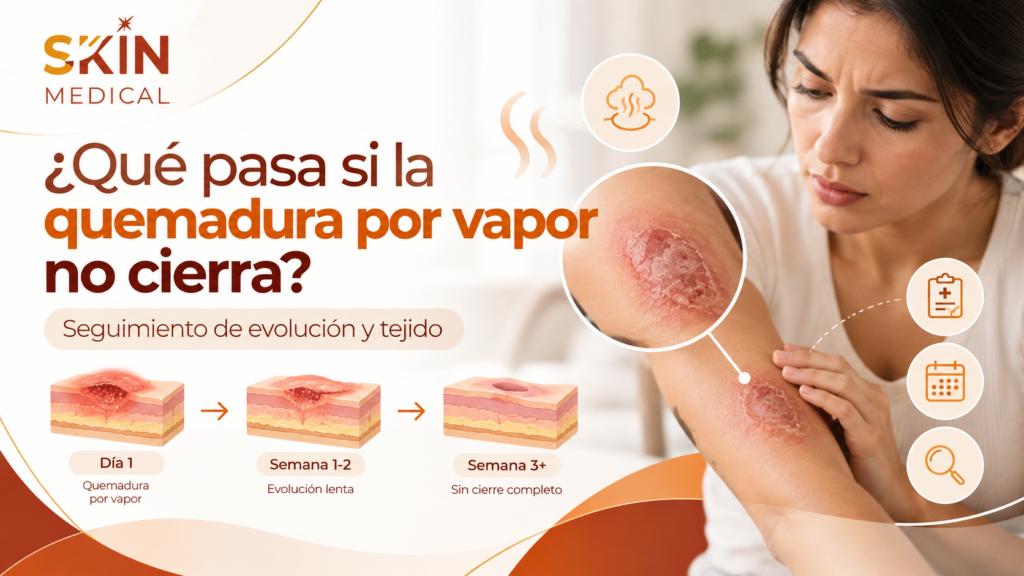 ¿Qué pasa si la quemadura por vapor no cierra?