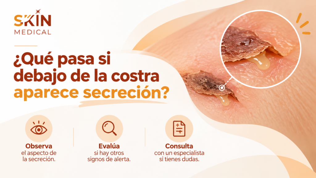 ¿Qué pasa si debajo de la costra aparece secreción?