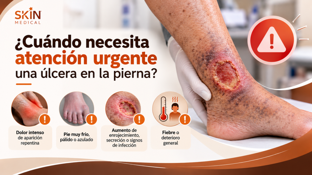 ¿Cuándo necesita atención urgente una úlcera en la pierna?